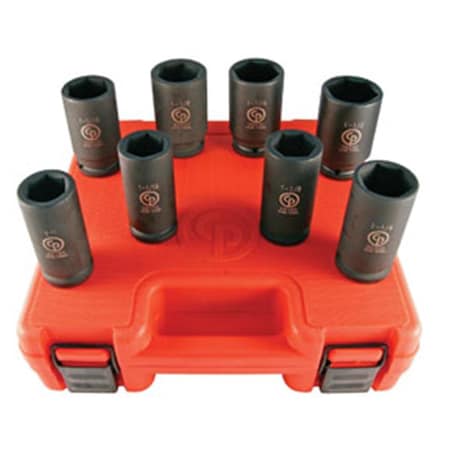 Chicago Pneumatic 0.75 In. Dr Deep Sae Socket Set- 8Pc CPT-SS6008D